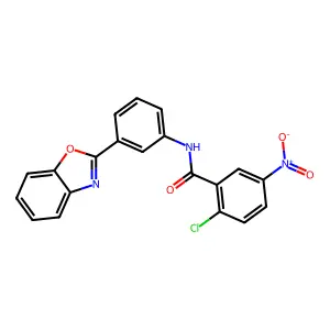 N-[3-(1,3-benzoxazol-2-yl)phenyl]-2-chloro-5-nitrobenzamide structure