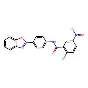 N-[4-(1,3-benzoxazol-2-yl)phenyl]-2-chloro-5-nitrobenzamide structure