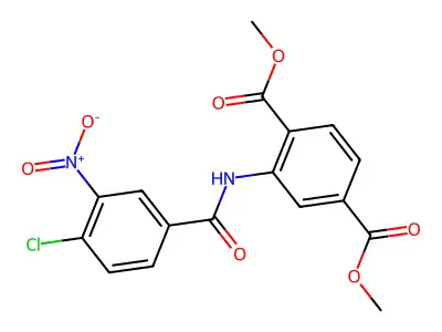 Dimethyl 2-[(4-chloro-3-nitrobenzoyl)amino]benzene-1,4-dicarboxylate structure