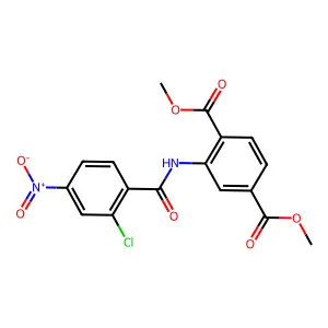 Dimethyl 2-((2-chloro-4-nitrobenzoyl)amino)terephthalate structure