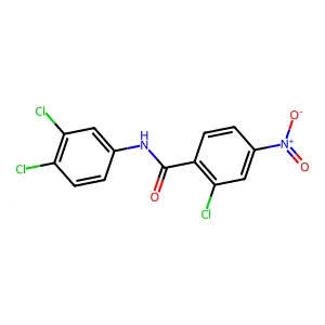 2-chloro-N-(3,4-dichlorophenyl)-4-nitrobenzamide structure
