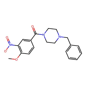 (4-Benzylpiperazin-1-yl)-(4-methoxy-3-nitrophenyl)methanone structure