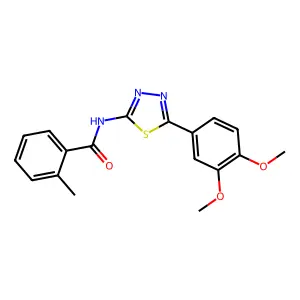 N-[5-(3,4-dimethoxyphenyl)-1,3,4-thiadiazol-2-yl]-2-methylbenzamide structure