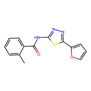 N-[5-(furan-2-yl)-1,3,4-thiadiazol-2-yl]-2-methylbenzamide structure