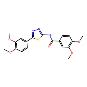 N-[5-(3,4-dimethoxyphenyl)-1,3,4-thiadiazol-2-yl]-3,4-dimethoxybenzamide structure