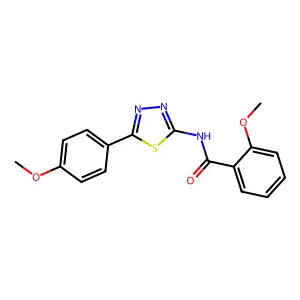 2-methoxy-N-[5-(4-methoxyphenyl)-1,3,4-thiadiazol-2-yl]benzamide structure