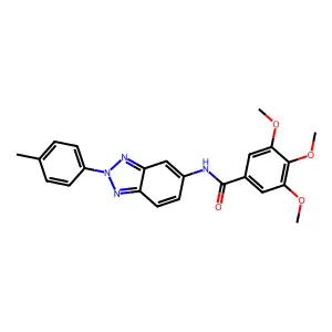 3,4,5-trimethoxy-N-[2-(4-methylphenyl)benzotriazol-5-yl]benzamide structure