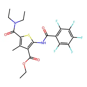 ethyl 5-(diethylcarbamoyl)-4-methyl-2-[(2,3,4,5,6-pentafluorobenzoyl)amino]thiophene-3-carboxylate structure