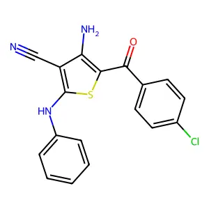 4-Amino-2-anilino-5-(4-chlorobenzoyl)-3-thiophenecarbonitrile structure