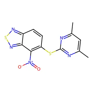 5-(4,6-Dimethylpyrimidin-2-yl)sulfanyl-4-nitro-2,1,3-benzothiadiazole structure