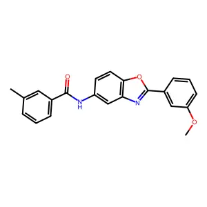 N-[2-(3-methoxyphenyl)-1,3-benzoxazol-5-yl]-3-methylbenzamide structure