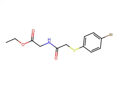 Ethyl 2-{2-[(4-bromophenyl)sulfanyl]acetamido}acetate structure
