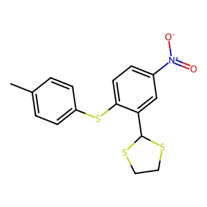 2-{2-[(4-Methylphenyl)sulfanyl]-5-nitrophenyl}-1,3-dithiolane structure