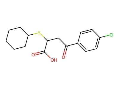 4-(4-Chlorophenyl)-2-(cyclohexylsulfanyl)-4-oxobutanoic acid structure
