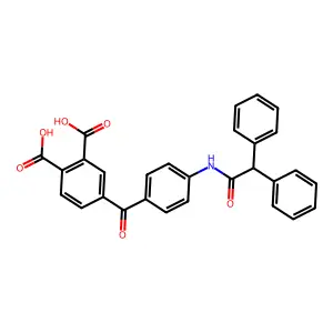 4-({4-[(Diphenylacetyl)amino]phenyl}carbonyl)benzene-1,2-dicarboxylic acid structure
