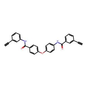 3-ethynyl-N-[4-[4-[(3-ethynylphenyl)carbamoyl]phenoxy]phenyl]benzamide structure