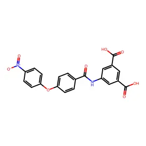 5-({[4-(4-Nitrophenoxy)phenyl]carbonyl}amino)benzene-1,3-dicarboxylic acid structure