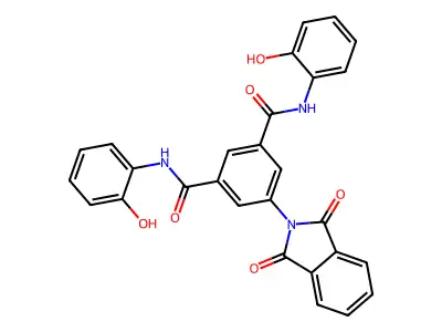 5-(1,3-dioxoisoindol-2-yl)-1-N,3-N-bis(2-hydroxyphenyl)benzene-1,3-dicarboxamide structure