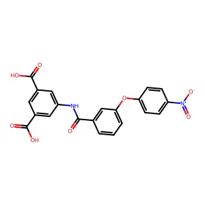 5-({[3-(4-Nitrophenoxy)phenyl]carbonyl}amino)benzene-1,3-dicarboxylic acid structure