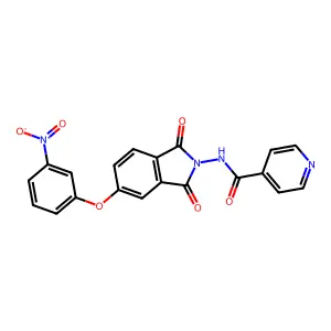 N-[5-(3-nitrophenoxy)-1,3-dioxoisoindol-2-yl]pyridine-4-carboxamide structure