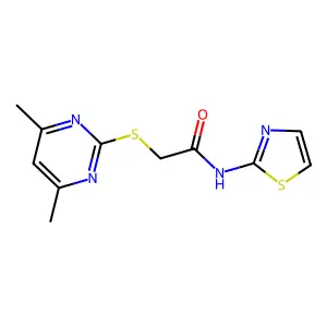 2-(4,6-Dimethyl-pyrimidin-2-ylsulfanyl)-N-thiazol-2-yl-acetamide structure