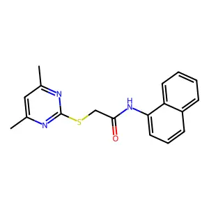 2-((4,6-dimethylpyrimidin-2-yl)thio)-N-(naphthalen-1-yl)acetamide structure
