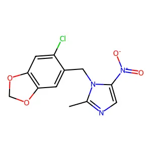 1-[(6-Chloro-1,3-benzodioxol-5-yl)methyl]-2-methyl-5-nitroimidazole structure