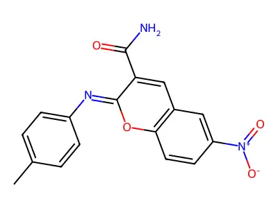 2-(4-Methylphenyl)imino-6-nitrochromene-3-carboxamide structure