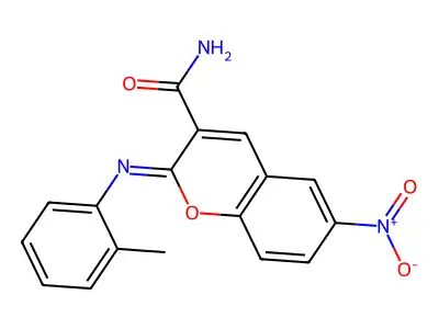 2-(2-Methylphenyl)imino-6-nitrochromene-3-carboxamide structure