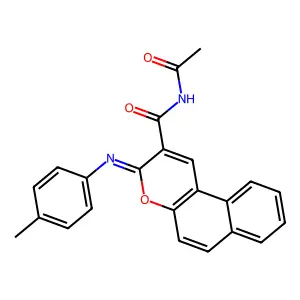 (3Z)-N-acetyl-3-[(4-methylphenyl)imino]-3H-benzo[f]chromene-2-carboxamide structure