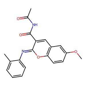 (2Z)-N-acetyl-6-methoxy-2-[(2-methylphenyl)imino]-2H-chromene-3-carboxamide structure