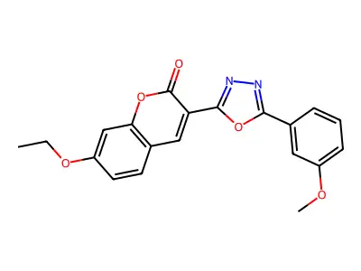 7-ethoxy-3-(5-(3-methoxyphenyl)-1,3,4-oxadiazol-2-yl)-2H-chromen-2-one structure