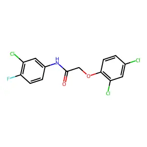 N-(3-chloro-4-fluorophenyl)-2-(2,4-dichlorophenoxy)acetamide structure