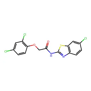 N-(6-chloro-1,3-benzothiazol-2-yl)-2-(2,4-dichlorophenoxy)acetamide structure