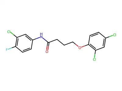 N-(3-chloro-4-fluorophenyl)-4-(2,4-dichlorophenoxy)butanamide structure