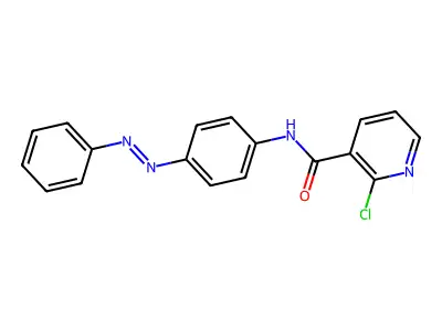 2-chloro-N-{4-[(E)-phenyldiazenyl]phenyl}pyridine-3-carboxamide structure
