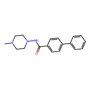 N-(4-methyl-1-piperazinyl)[1,1'-biphenyl]-4-carboxamide structure