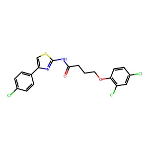 N-[4-(4-chlorophenyl)-1,3-thiazol-2-yl]-4-(2,4-dichlorophenoxy)butanamide structure