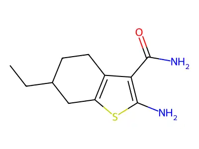 2-Amino-6-ethyl-4,5,6,7-tetrahydro-1-benzothiophene-3-carboxamide structure