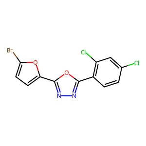 2-(5-Bromofuran-2-yl)-5-(2,4-dichlorophenyl)-1,3,4-oxadiazole structure