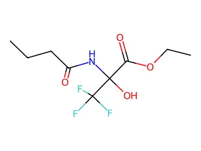 Ethyl 2-(butyrylamino)-3,3,3-trifluoro-2-hydroxypropanoate structure