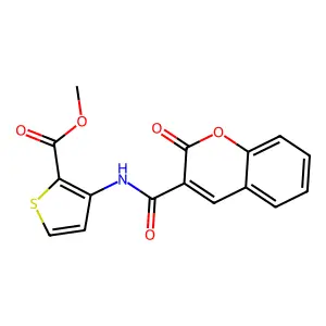 methyl 3-{[(2-oxo-2H-chromen-3-yl)carbonyl]amino}thiophene-2-carboxylate structure