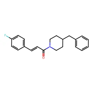 (E)-1-(4-benzylpiperidin-1-yl)-3-(4-fluorophenyl)prop-2-en-1-one structure