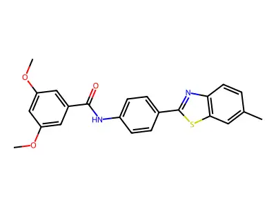 3,5-dimethoxy-N-[4-(6-methyl-1,3-benzothiazol-2-yl)phenyl]benzamide structure