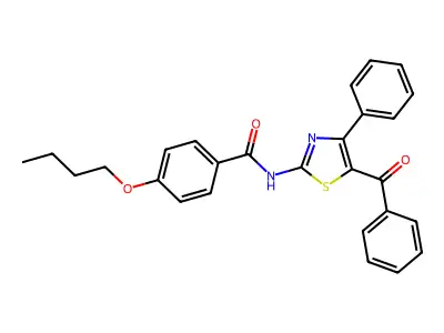 N-(5-benzoyl-4-phenyl-1,3-thiazol-2-yl)-4-butoxybenzamide structure