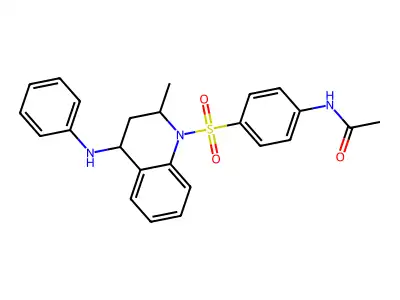 N-[4-[(4-anilino-2-methyl-3,4-dihydro-2H-quinolin-1-yl)sulfonyl]phenyl]acetamide structure