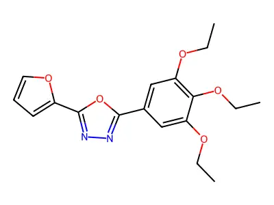 2-(Furan-2-yl)-5-(3,4,5-triethoxyphenyl)-1,3,4-oxadiazole structure
