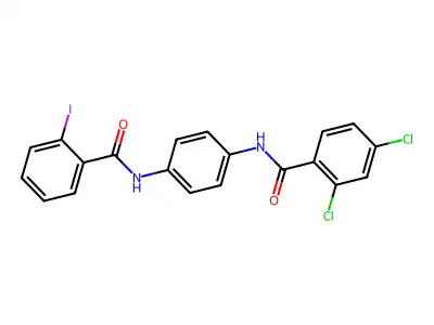 2,4-dichloro-N-[4-[(2-iodobenzoyl)amino]phenyl]benzamide structure