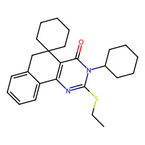 3-cyclohexyl-2-ethylsulfanylspiro[6H-benzo[h]quinazoline-5,1'-cyclohexane]-4-one structure