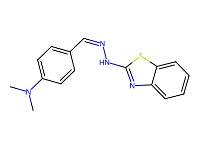 4-(Dimethylamino)benzaldehyde 1,3-benzothiazol-2-ylhydrazone structure